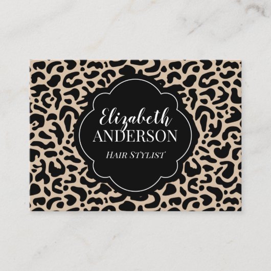 Professional Leopard Print Hair Stylist 名刺 (正面)