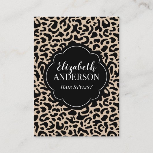 Professional Leopard Print Hair Stylist 名刺 (正面)