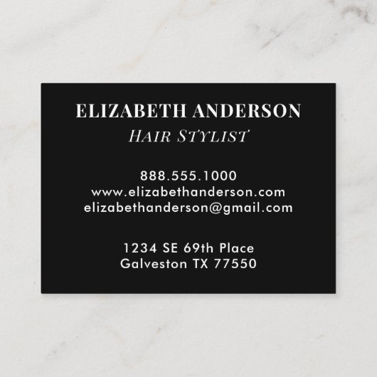 Professional Leopard Print Hair Stylist 名刺 (裏面)