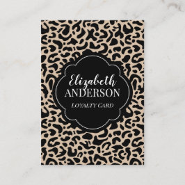 Professional Leopard Print Hair Stylist Loyalty 名刺