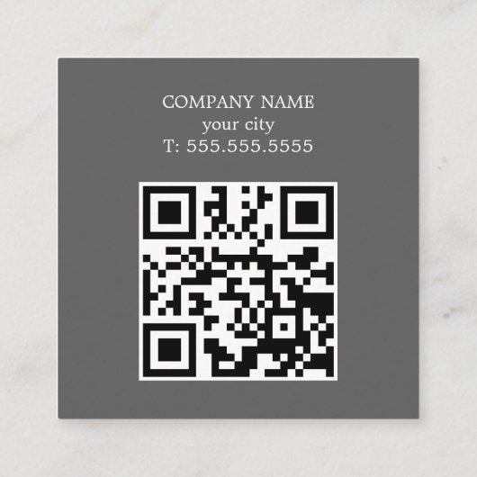 Professional Light Grey White Consultant QR code スクエア名刺 (裏面)