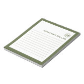 Professional Lined Olive White Monogram ノートパッド (回転)