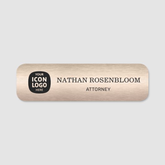 Professional Logo Brushed Bronze Company ID  名札 (正面)