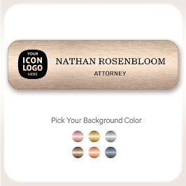Professional Logo Brushed Bronze Company ID  名札