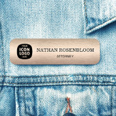 Professional Logo Brushed Bronze Company ID  名札