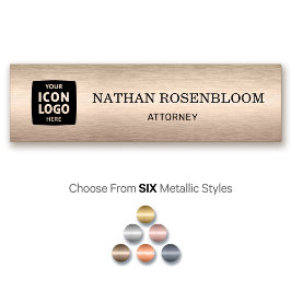 Professional Logo Brushed Bronze Company ID  名札