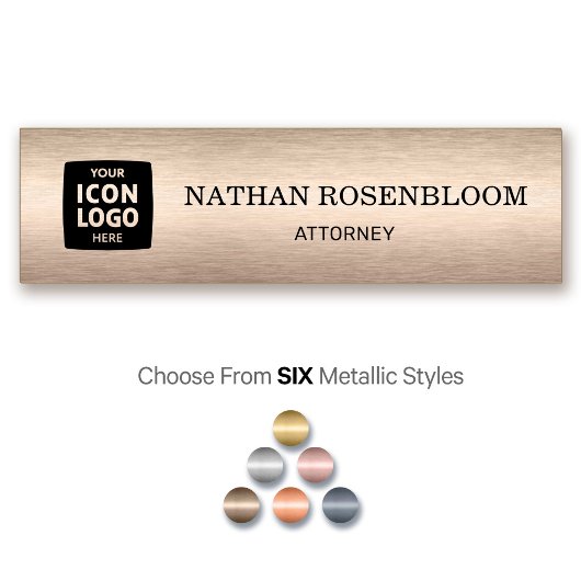 Professional Logo Brushed Bronze Company ID  名札