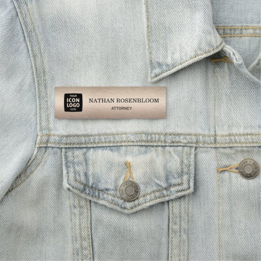 Professional Logo Brushed Bronze Company ID  名札 (インサイチュ)