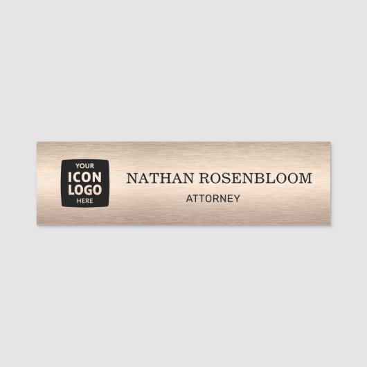 Professional Logo Brushed Bronze Company ID  名札 (正面)