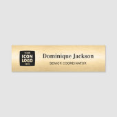 Professional Logo Brushed Gold Employee ID  名札 (正面)
