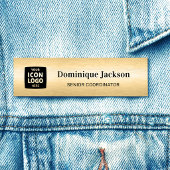 Professional Logo Brushed Gold Employee ID  名札