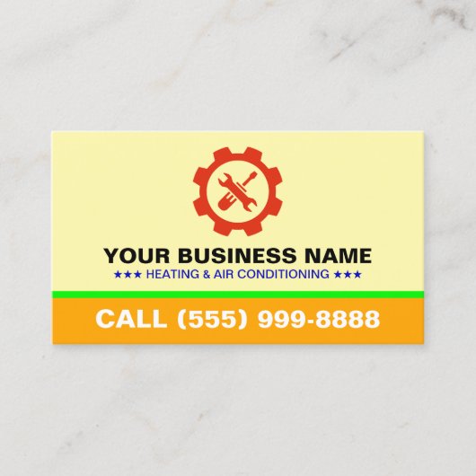 Professional LOGO Heating Air Conditioning | HVAC 名刺 (正面)