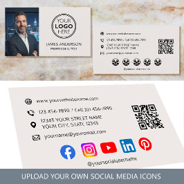Professional Logo Photo Social Media QR Code 名刺