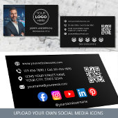 Professional Logo Photo Social Media QR Code Black 名刺