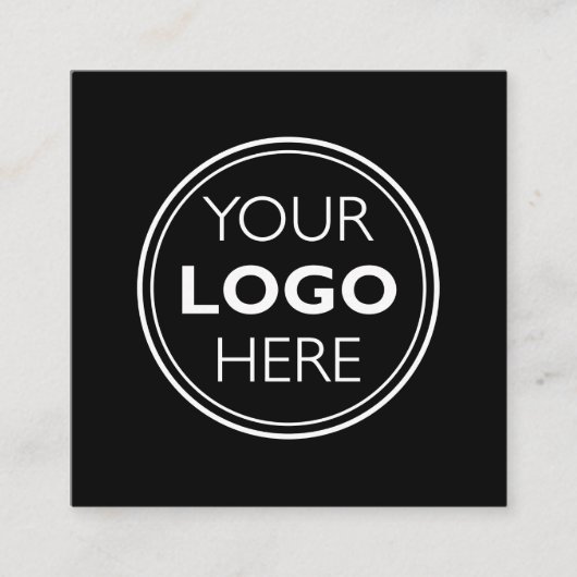 Professional Logo QR Code Minimalist Black スクエア名刺 (正面)