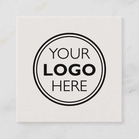 Professional Logo QR Code Minimalist Off-White スクエア名刺 (正面)