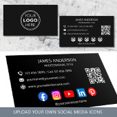 Professional Logo Social Media QR Code Black 名刺