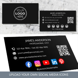 Professional Logo Social Media QR Code Black 名刺