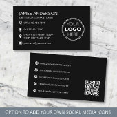 Professional Logo Social Media QR Code Black 名刺