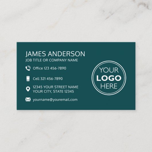 Professional Logo Social Media QR Code Green 名刺 (正面)