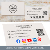 Professional Logo Social Media QR Code Off-White 名刺