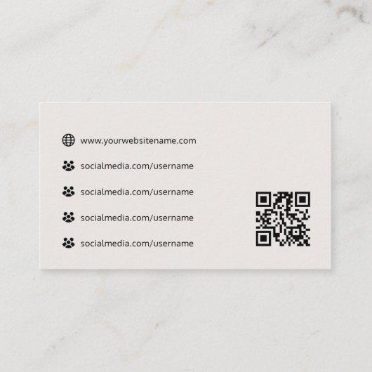 Professional Logo Social Media QR Code Off-White 名刺 (裏面)