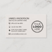 Professional Logo Social Media QR Code Off-White 名刺 (正面)