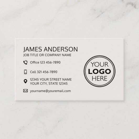 Professional Logo Social Media QR Code Off-White 名刺 (正面)