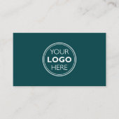 Professional Logo Social Media QR Code Teal 名刺 (正面)