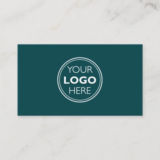 Professional Logo Social Media QR Code Teal 名刺 (正面)