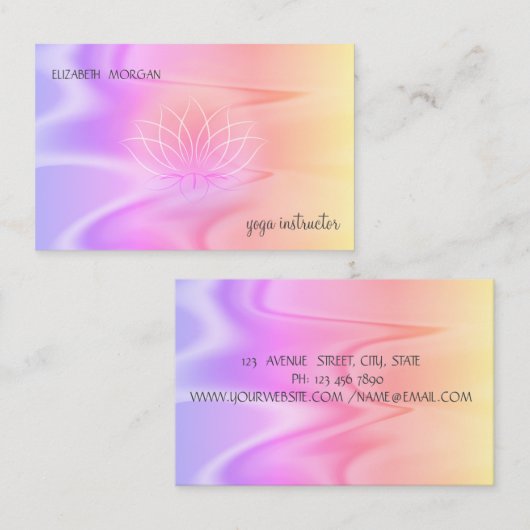 Professional Lotus Ombre Holographic 名刺 (正面/裏面)