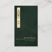Professional Luxe Emerald Green Gold Business Card 名刺 (正面)