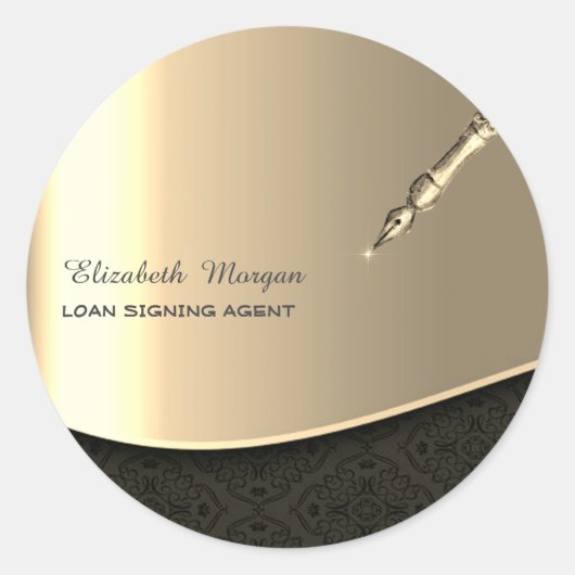 Professional Luxury Gold Pen Notary  ラウンドシール (正面)