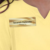 Professional Luxury Gold Ribbon Black Text 名札