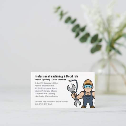 Professional Machining & Metal Fabrication Service 名刺 (スタンド正面)