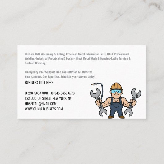 Professional Machining & Metal Fabrication Service 名刺 (裏面)