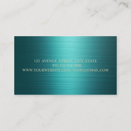 Professional Maid Cleaning House Green Metallic 名刺 (裏面)