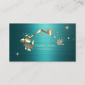 Professional Maid Cleaning House Green Metallic 名刺 (正面)