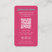 Professional Maid House Cleaning Housekeeping Pink 名刺 (裏面)