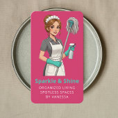 Professional Maid House Cleaning Housekeeping Pink 名刺