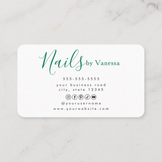 Professional Manicurist Nail Artist Design Stylish 名刺 (裏面)