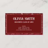 Professional Maroon Math Formulas Graduate 名刺 (裏面)