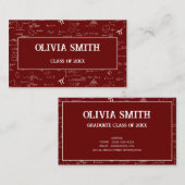 Professional Maroon Math Formulas Graduate 名刺 (正面/裏面)