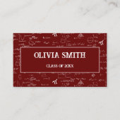 Professional Maroon Math Formulas Graduate  名刺 (正面)