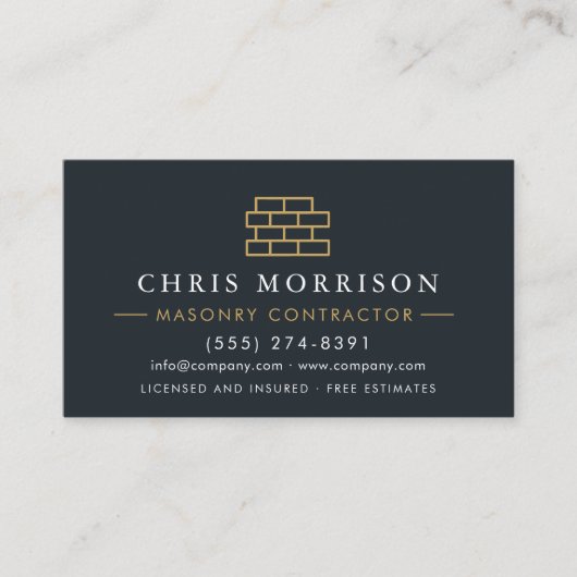 Professional Masonry Bricklayer Brick 名刺 (正面)