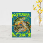 Professional Master Baiter Funny Fishing Meme Boot カード (黄色い花)