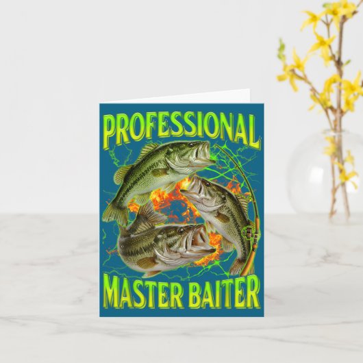 Professional Master Baiter Funny Fishing Meme Boot カード (黄色い花)
