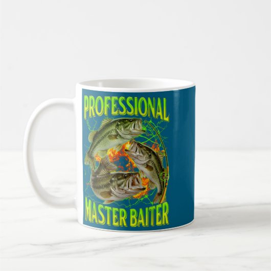 Professional Master Baiter Funny Fishing Meme Boot コーヒーマグカップ (左)