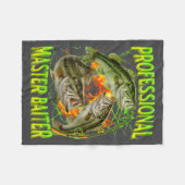 Professional Master Baiter Funny Fishing Meme Boot フリースブランケット (正面(横))