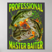 Professional Master Baiter Funny Fishing Meme Boot ポスター (正面)